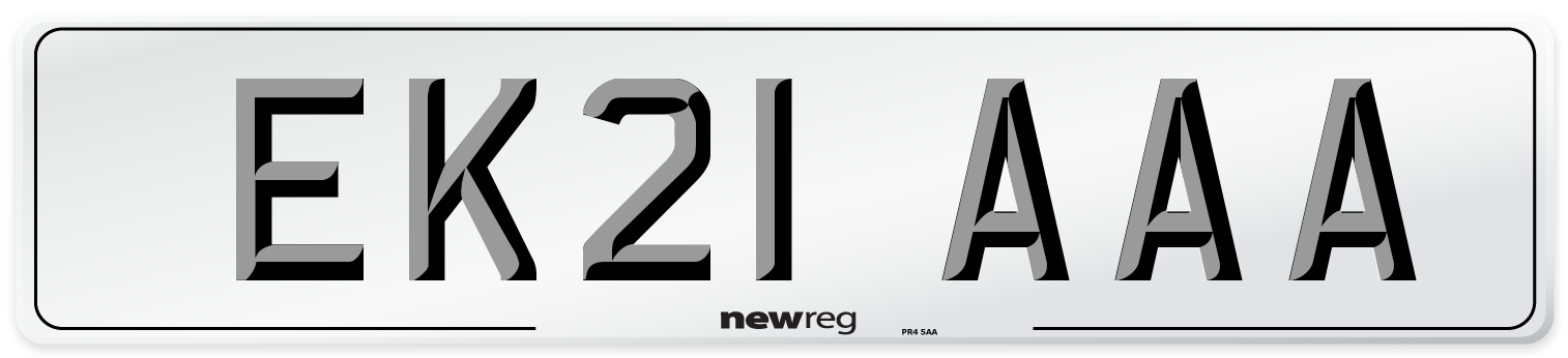 EK21 AAA Number Plate from New Reg